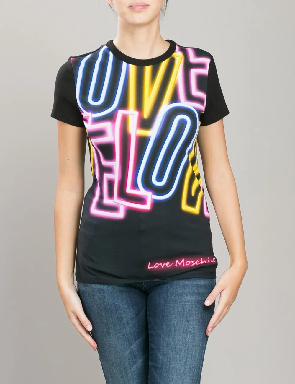 T-shirt Neon Logo Love Moschino    