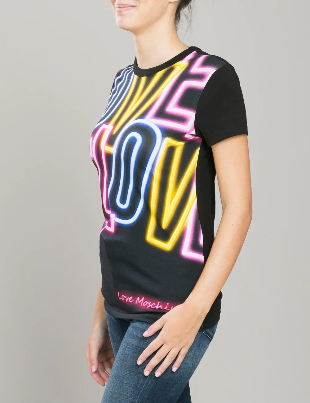 T-shirt Neon Logo Love Moschino    